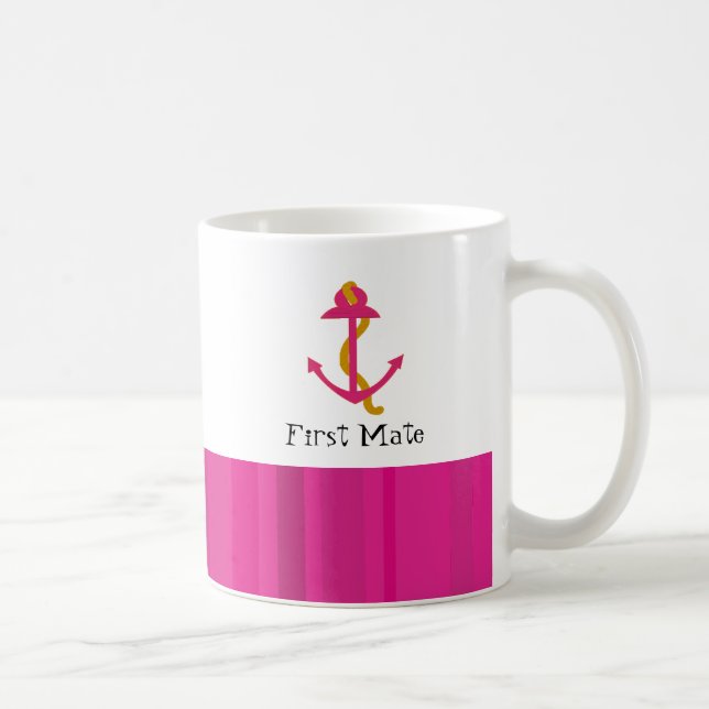 Taza De Café Anclaje Nautical De Barco Rosa (Derecha)