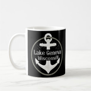 Taza De Café Anclaje náutico del lago Ginebra Wisconsin