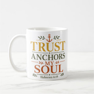 Taza De Café Anclas de Confianza Mi Alma Texto Cristiano Estéti