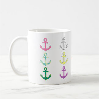Taza De Café Anclas Multicolores