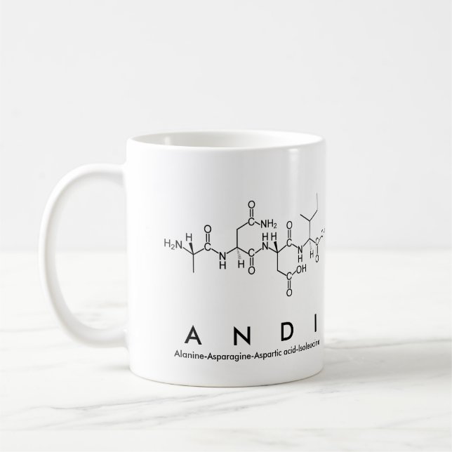 Taza De Café Andi peptide name mug (Izquierda)