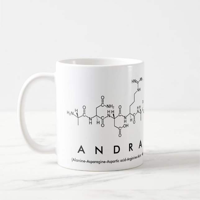 Taza De Café Andra peptide name mug (Izquierda)
