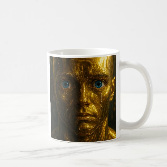 Taza De Café Androïde beaux yeux bleus (Derecha)