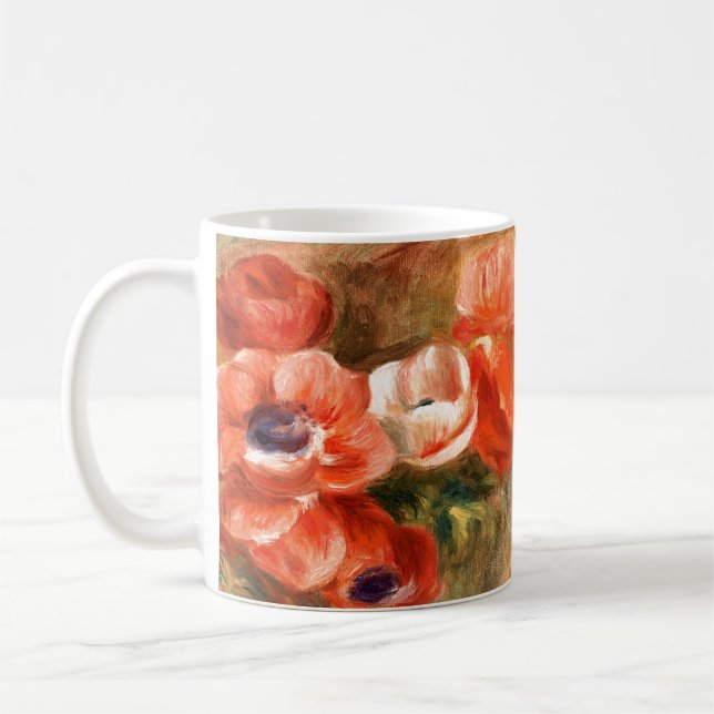 Taza De Café Anemas de Renoir Impresionista pinta Mug (Izquierda)