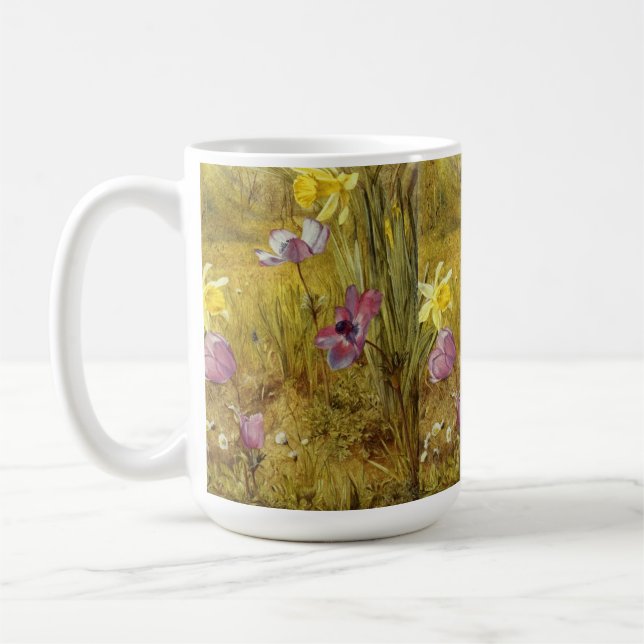 Taza De Café Anemones y Daffodis, artista estadounidense Henry  (Izquierda)