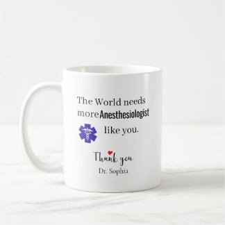 Taza De Café Anestesiólogo Agradecido Nombre Personalizado