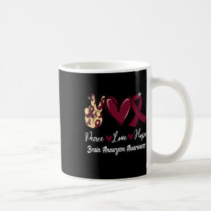 Taza De Café Aneuralismo Conciencia Paz Amor Esperanza Borgoña 