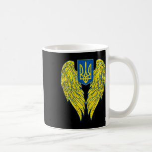 Taza De Café Angel Bandera de Mujer Ucraniana Ucrania Alas Chic