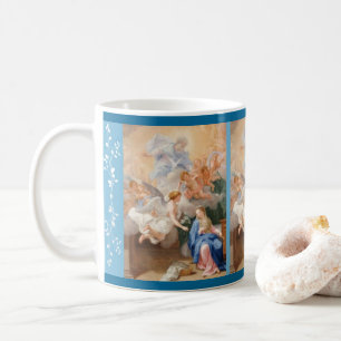 Taza De Café Ángel bendecido anuncio del Virgen María religio