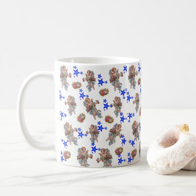 Taza De Café Ángel Blue Star Mug (Con donut)