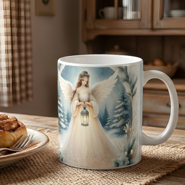 Taza De Café Ángel Celestial de Invierno Farol de Esperanza (Subido por el creador)