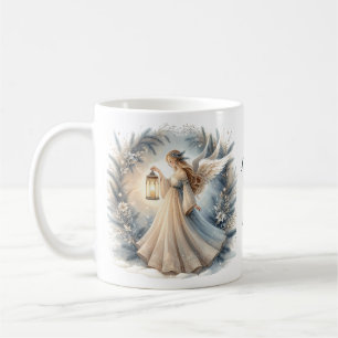 Taza De Café Ángel Celestial de Invierno Farol de Paz
