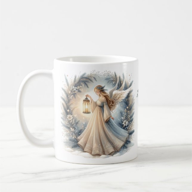 Taza De Café Ángel Celestial de Invierno Farol de Paz (Izquierda)