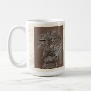 Taza De Café Angel con café cruzado Mug