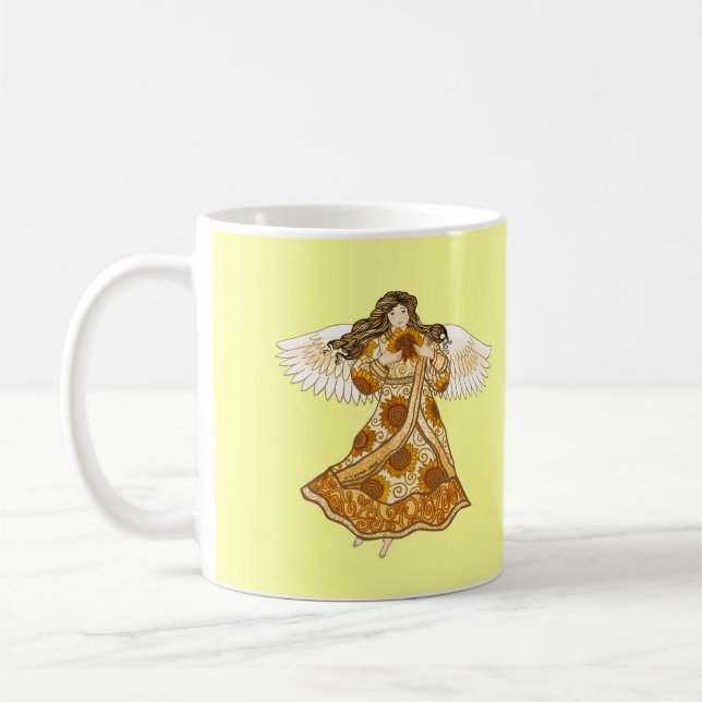 Taza De Café Ángel cristiano girasol (Izquierda)
