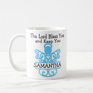 Taza De Café Ángel de Bendición Cristiana Señor Dios te bendiga