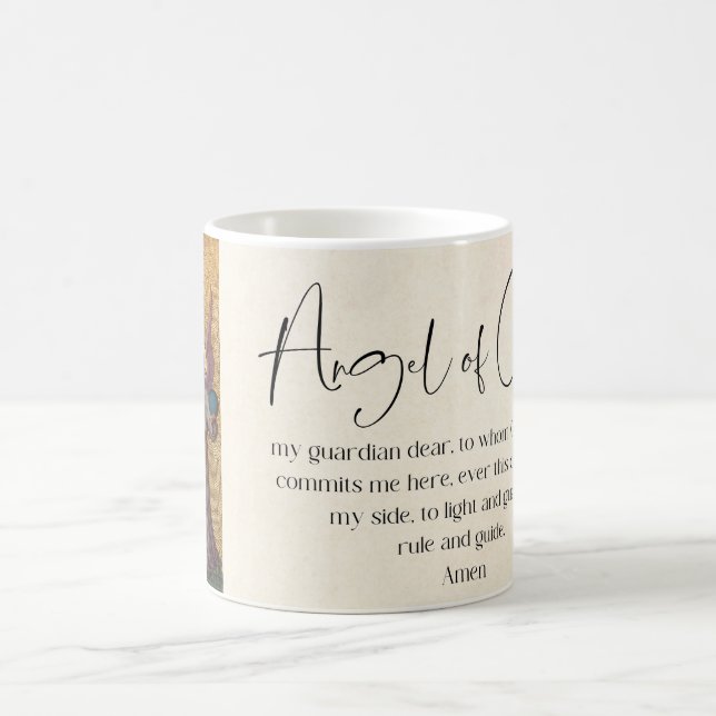 Taza De Café Ángel de Dios, Oración Católica (Centro)