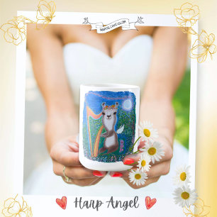 Taza De Café Ángel de la Luna con Arpa