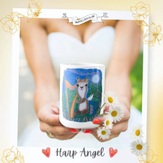Taza De Café Ángel de la Luna con Arpa