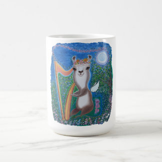 Taza De Café Ángel de la luna del arpa