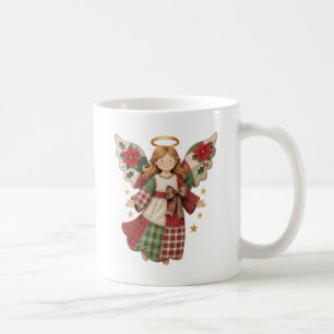 Taza De Café Ángel de Navidad con Estrellas Doradas
