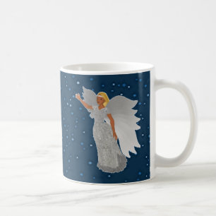 Taza De Café Ángel de plata del navidad