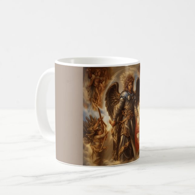 Taza De Café Ángel De Protección En Armor De Acuarela (Anverso izquierdo)