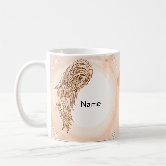 Taza De Café Ángel de un ala cristiana (Izquierda)