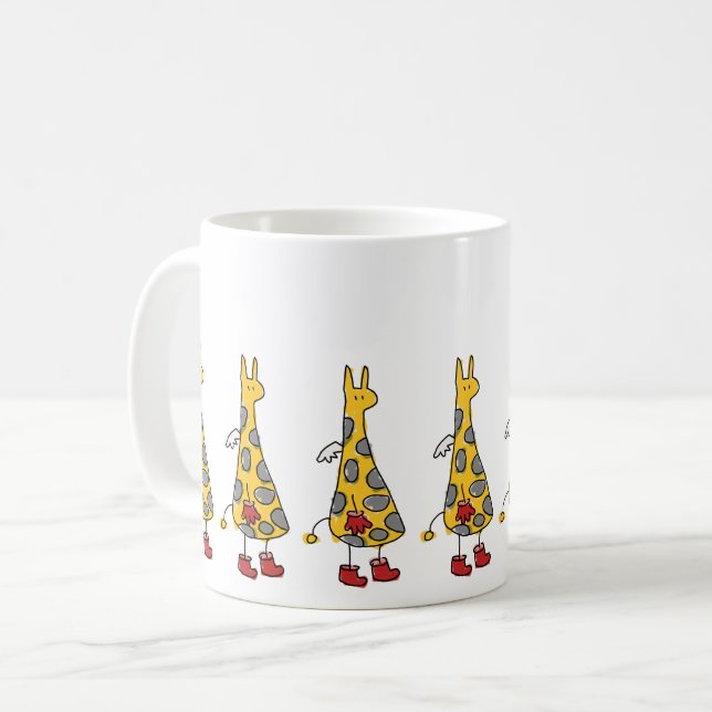 Taza De Café Angel Giraffes Marchando Café Mug (Anverso izquierdo)