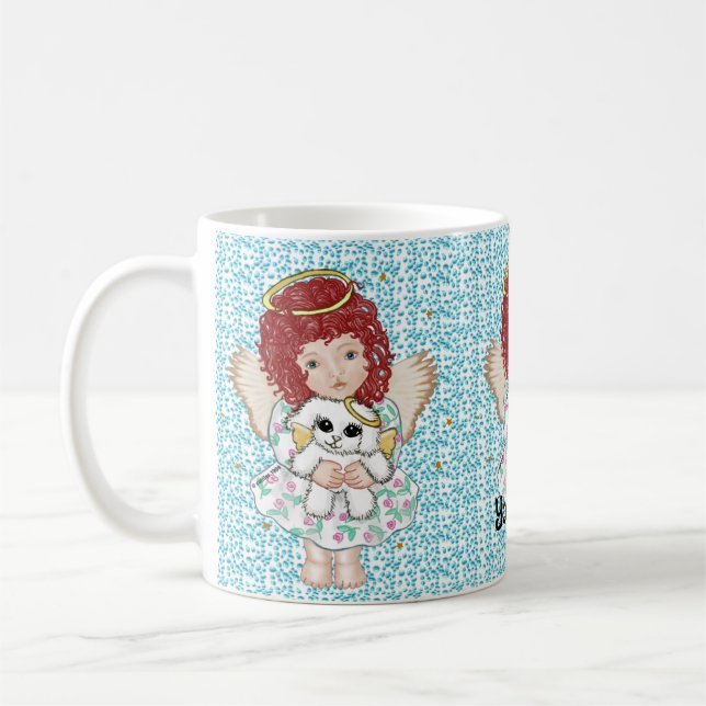 Taza De Café Angel Holding Dog (Izquierda)
