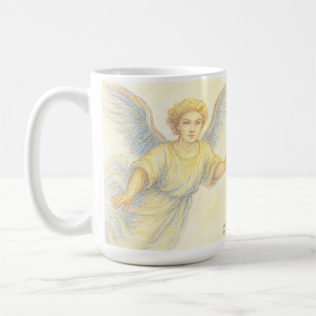 Taza De Café Ángel huyendo con una sonrisa (Izquierda)