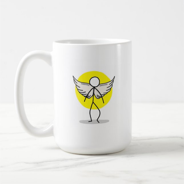 taza de café Angel inspirador de 15 oz (Izquierda)