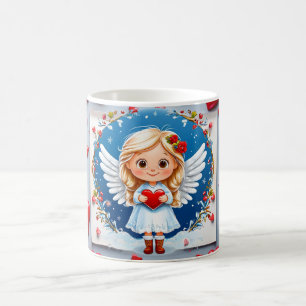 Taza De Café Ángel lindo del día de San Valentín