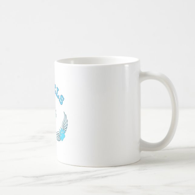 Taza De Café Ángel Mascota Viñe En Azul (Derecha)