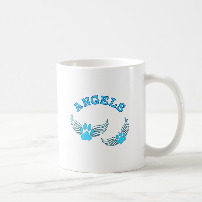 Taza De Café Ángel Mascota Viñe En Azul (Derecha)