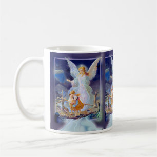 Taza De Café Ángel, niños y puente de guarda