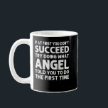 Taza De Café ANGEL Nombre Navidades de Funny Birthday Personali<br><div class="desc">Nombre ANGEL Chiste de Navidades divertidos de cumpleaños personalizado</div>