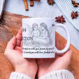 Taza De Café Angel Número 444 - Protección - Mug Con Cita
