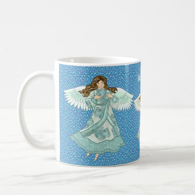 Taza De Café Ángel oceánico cristiano (Izquierda)