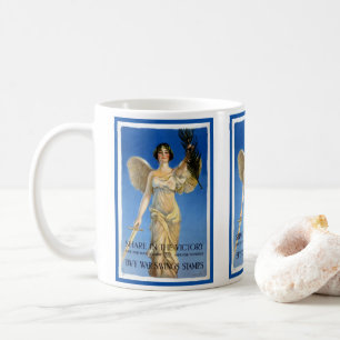Taza De Café Ángel Patriótico de Mujer Antiguo, Compra Bonos de