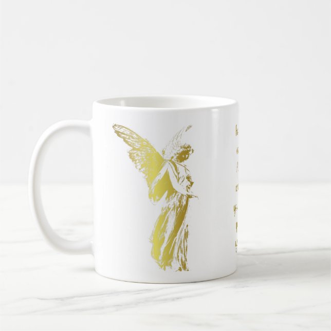 Taza De Café Ángel pensando en ti y diciendo una oración (Izquierda)