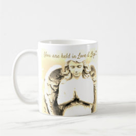Taza De Café Angel Praying Golden Light Love Quote Gift
