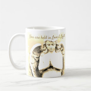 Taza De Café Angel Praying Golden Light Love Quote Gift