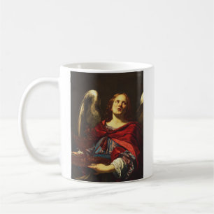 Taza De Café Ángel sosteniendo el recipiente y la toalla
