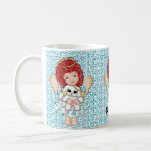 Taza De Café Ángel sosteniendo perro