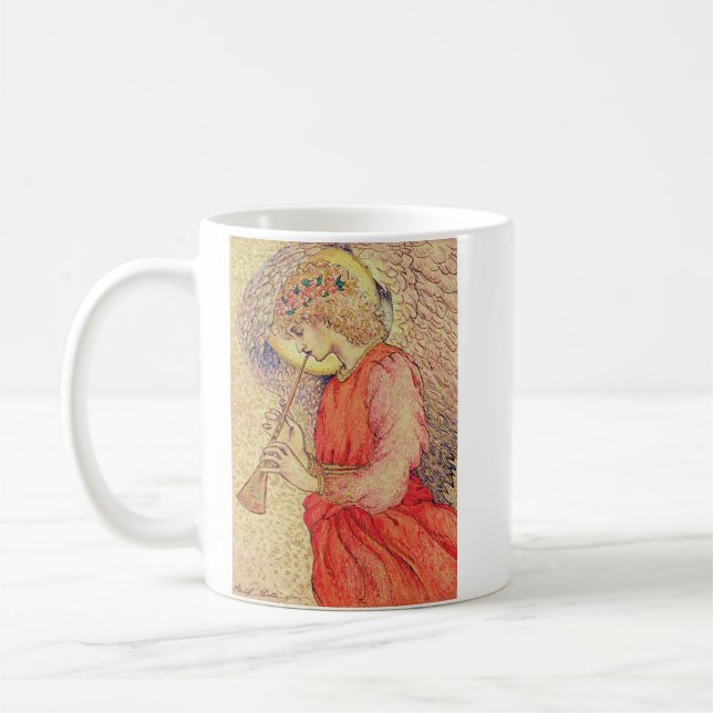 Taza De Café Ángel tocando una flauta dulce (Izquierda)