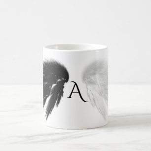 Taza De Café ANGEL WINGS Black + White Monograma