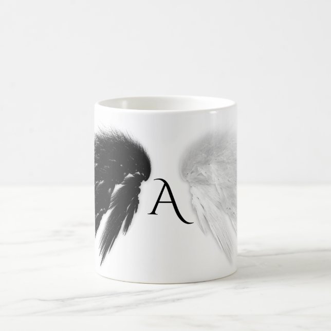Taza De Café ANGEL WINGS Black + White Monograma (Centro)