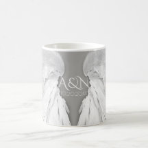ANGEL WINGS Boda Elegant Gray Initials