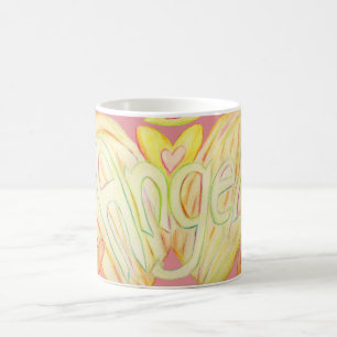 Taza De Café Angel Wings Palabra Arte Personalizado Café Cups